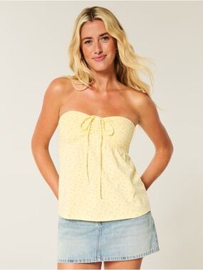Hollister Strapless Cinched Babydoll Top